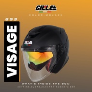 GILLE FF005 Visage Half Face Helmet Gold Iridium Inner Visor Motorcycle Helmet