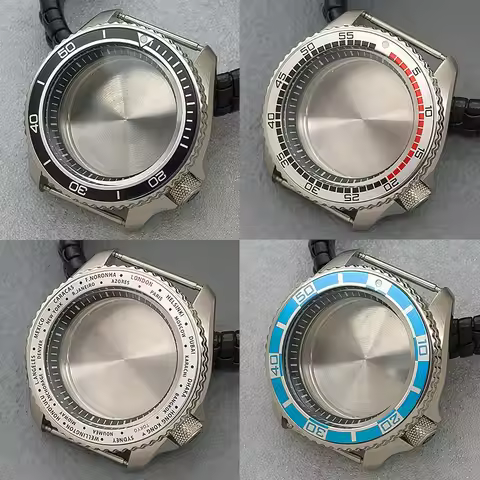 Mod NH35 Cases 42mm SKX007 Watch Case Flat Sapphire Crystal Glass Fits NH35 NH36 4R 7S26 Movement fo