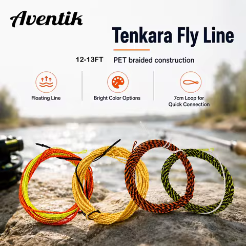 Aventik Tenkara Fly Line PET Braided Floating Line 12ft/13ft with 7cm Connection Loop Fly Fishing Sh