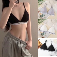 2-Strap Bubble Letter Sports Bra Thin Cotton Foam B30