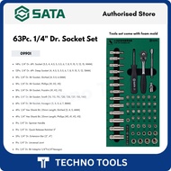 SATA 09901 63Pc. 1/4" Dr. Socket Set with foam molda