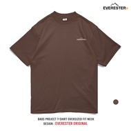 EVERESTER เสื้อยืด คอฟิต Heavy Cotton Original เสื้อผู้ชาย Oversize สีดำ เบจ ONF