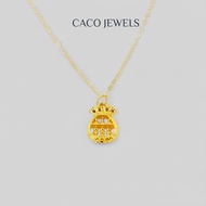 CACO 999 Pure Gold Pendant Necklace "Golden Abacus" with 18K Gold Plated Chain (1 Piece)