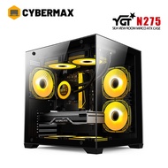 YGT N275 Micro ATX Black Gaming Pc Case With Tempered Gl Desktop