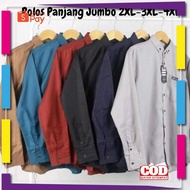 KEMEJA PREMIUM KOREAN STYLE Men's Jumbo Shirts 2XL-3XL-4XL Jumbo Plain Shirts Jumbo Long Sleeve Shir