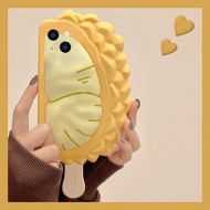 适用13promax手机壳12por榴莲11雪糕创意个性立体硅胶 Suitable for 13 Pro Max phone case, 12 Pro, Durian, 11, ice cream, 