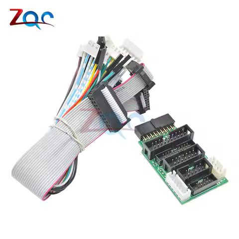 Emulator V8 JTAG Adapter Converter for J-Link with 8PCS 4 Pin 6 Pin 10 Pin 20 Pin Grey Flat Ribbon D