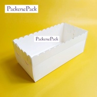 Plain White Laminated Ivory Cake Box 11x22x8cm Premium Ivory Laminated 11 x 22 x 8 Full Mica Lid (10
