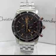 Jam Tangan Pria Alexandre Christie AC 6407 MC Silver dial Black Gold