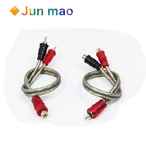 1Pcs Car Audio Cable 1 Male To 2 Female / 1 Female RCA 2 Male Adapter Cable Wire Splitter Stereo Aud