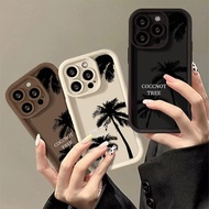 Simplicity Coconut Tree Phone Case Compatible for IPhone 15 14 13 12 11 Pro Max 7 8 Plus SE 2020 XS X XR Shockproof TPU Soft Full Coverage Lens Protective Casing