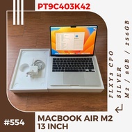 #554 Macbook Air M2 FLXY3 SILVER RAM 8GB SSD 256GB CPO NOVEMBER 2024