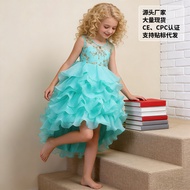 Children Performance Dress Dress Middle Big Children Trailing Princess Dress Cake Fluffy Performance