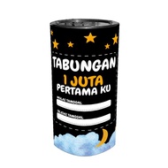 Celengan Target Plastik Permanen Buka Tutup 1 juta - 15 juta Tabungan Uang Souvenir Hadiah celengan 