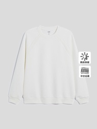 男裝|Logo圓領大學T 空氣三明治系列-白色
