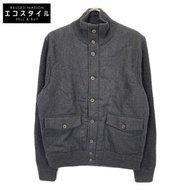 Polo Ralph Lauren 黑色羊毛羊絨絎縫針織夾克，L 碼