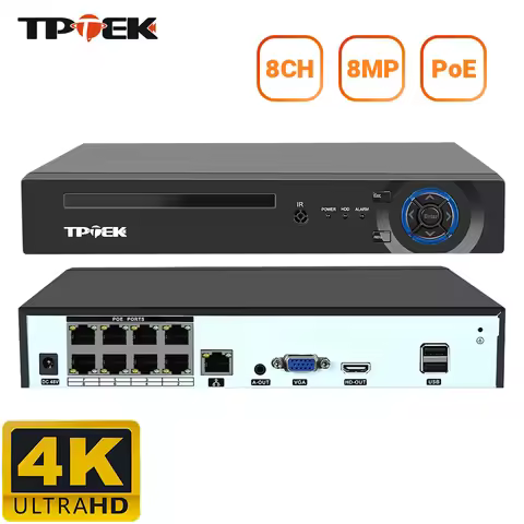8MP 4K POE NVR H.265 8CH Network Surveillance Video Recorder IP Security Camera CCTV System XMEye IC