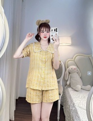Free SIZE 45-58kg SET ĐỒ ĐÙI TIỂU THƯ CARO LƯNG THUN CO GIÃN SIÊU DỄ THƯƠNG