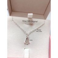 Rantai Silver 925 +  Alphabet Silver 925 Set / Rantai Silver 925 + Pendant Silver 925 / Necklace Sil