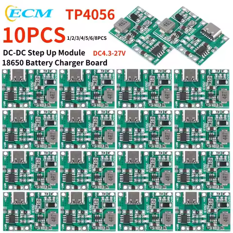 1-10PCS Lithium Li-ion 18650 Battery Charger Board Boost Module Type-C 3.7V 4.2V DC-DC Step Up Boost