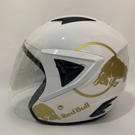 BXP JP13 Redbul (Gold) Glossy White Helmet - Adult SNI Helmet