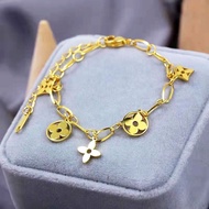 (Titan) B40 Lắc tay nữ vòng tay nữ titan không đen xích đẹp hoạ tiết Ring House