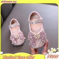 Spring Autumn Girl Princess Shoes Rhinestone Bow Tie Kids Leather Shoe Fashion Causal Sequins Childr