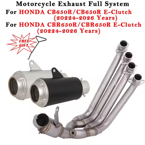 Motorcycle Exhaust Escape Modified Muffler With Front Link Pipe For HONDA CB650R CBR650R E-Clutch CB
