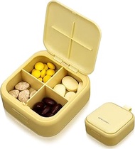 RSTIGR Daily Pill Organizer Box for Purse, Pocket Pill Case Big Compartments, Cute Travel Pill Container Vitamin Holder Small Pill Medicine Organizer