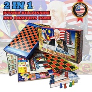 2 in 1 Jutaria Billionaire and Draughts Board Game Classic Fun Challenge Family Friend/Papan Permain