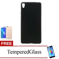 Case for Asus Zenfone Live - ZB501KL - 5.0 inch - Slim Soft Case - Solid Black - Free Tempered Gla