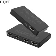 DTJYT 4K 2K 4K HDMI Video Splitter 1ใน4ออก อุปกรณ์หน้าจอเดียวกัน HDMI1.4 แบบพกพาได้ 3D สำหรับเครื่อง