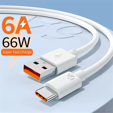 6A 66W USB Fast Charging Data Cable USB To Type-C Quick Charge Cord For Huawei Xiaomi Type-C Phone D