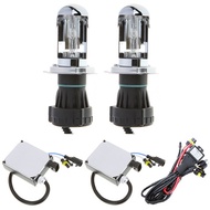 H4 55W 6000K H/L Beam Xenon HID Conversion Kit Telescopic Light Headlamps Super Vision Bulbs Ballast