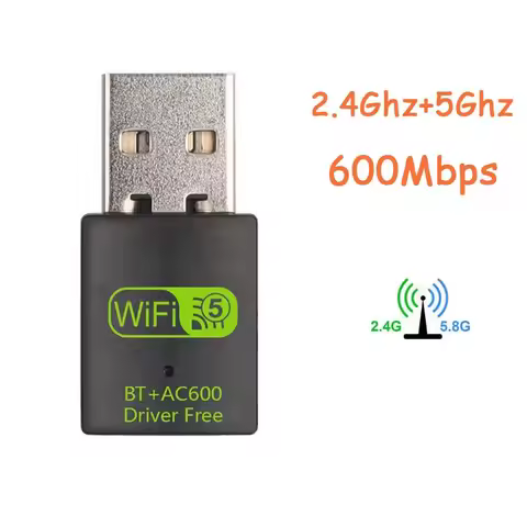 Play and Play Wifi Network Adapter BT+AC600 WLAN Dongle Network Card 600M Free Driver USB Bluetooth