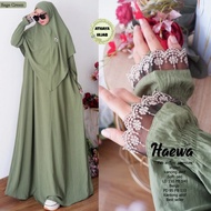 Gamis Muslim Haewa Set Khimar Crincle Airflow Ori Athaya Hijab Best