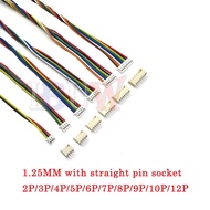 5PCS 1.25MM 10CM 15CM 20CM 30CM with straight pin socket, electronic wire connection wire, terminal 