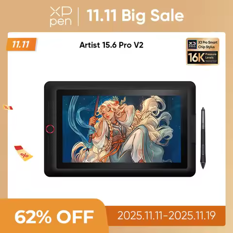 XPPen Artist 15.6 Pro V2 Drawing Tablet with X3 Pro Stylus Graphic Monitor Digital Animation Display