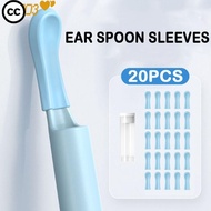CC] Ear Spoon Sleeves, Durable Replacement Ear Wax Removal Tips, Soft Silicone Non-slip Blue Ear Spo