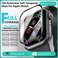 Apple Watch Series 7 6 5 SE 4 3 2 1 45mm 41mm 44mm 42mm 40mm 38mm 3D Curved Edge Tempered Glass for 