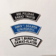 School Location Embroidery Bet Size 8x2.8 CM Can Request Name Available Many Colors Can Request Scho