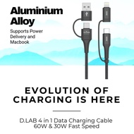 D.LAB 4-in-1 60W Type C Charging Cable - Support a Homegrown Singapore Brand D.LAB Dezign Laboratori
