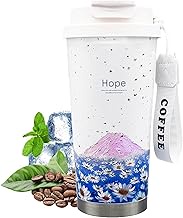fluorehoso Coffee Mug to Go, 18 oz/520 ml, Porcelain Thermal Mug, Insulated Mug, Stainless Steel Tra
