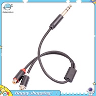 【ouwym9al】6.35mm Male to Double Lotus Female Audio Adapter Cable Part Component Female to 1/4 Inch S