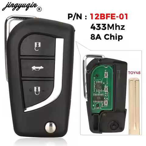 jingyuqin For RAV4 2015 2017 CAMRY 2015 2016 auris 2017 2018 Flip Remote Car Key 3BNT Fob 433MHz H-8