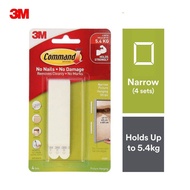 3M Command White Narrow Picture Hanging Strips (Holds Up To 5.4kg) (4 sets/pack)