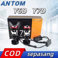 A Pair of Y7D Car Led Lights Y6DMini Projector H4 Super Bright H4 Mini Projector Lens Motorcycle Car