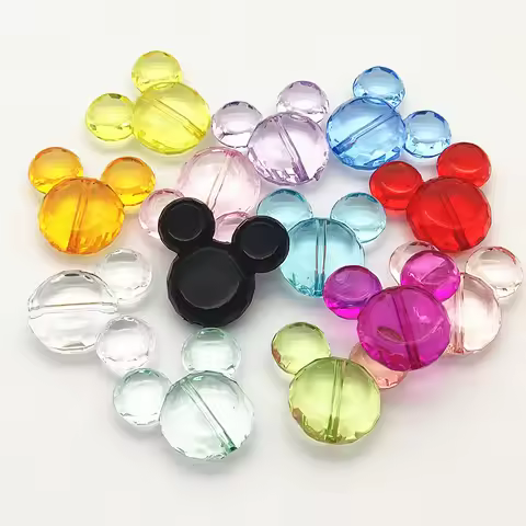50pcs/Lot 37x33mm ( Choose color) Chunky Cear Transparent Acrylic Minnie Head Beads For Chunky Jewel