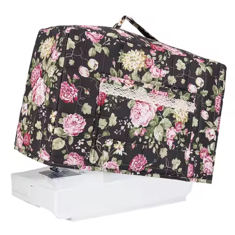 Craft Room Sewings Supply Organizer with Pocket Quilted Fabric Dust Cover for Most Standard Machines
