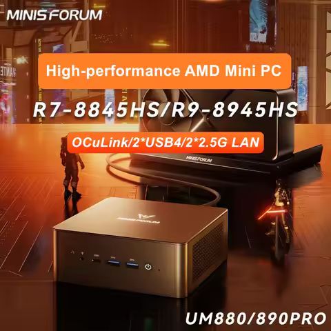 MINISFORUM UM890 UM880 Pro AMD Ryzen 9 8945HS R7 8845HS Mini PC Gaming 2*USB4.0 2*DDR5 2*PCIE4.0 Win